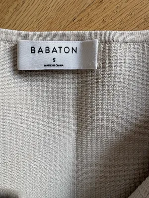 Babaton Ribbed Square-Neck Crop Tank - Off-White thumbnail 3