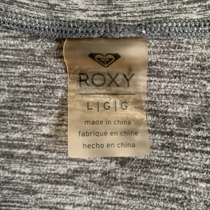 ROXY faux-wrap gray long sleeve V-neck thumbnail 3