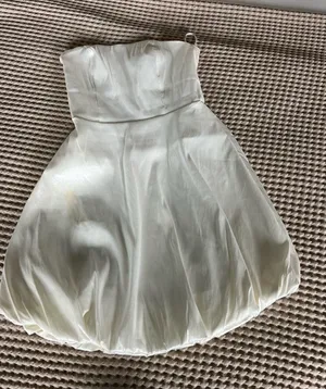 Ivory Strapless Bubble Hem dress thumbnail 1