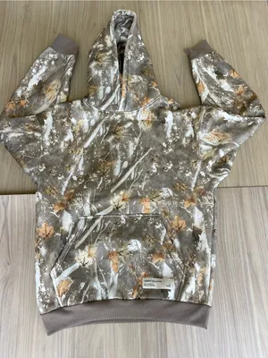 Comfrt Neutral Tie-Dye Teddy Hoodie Jacket in Beige & Tan thumbnail 2