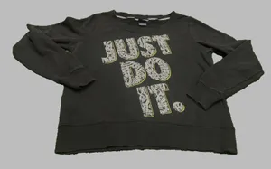 Nike Women's Just Do It Logo Sweatshirt Black Medium thumbnail 1