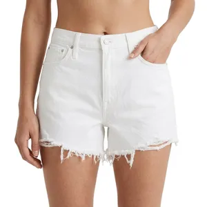 Madewell White Denim Perfect Jean Shorts Frayed Hem 5 Pocket Design Size 32 thumbnail 1