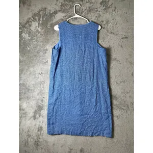 J. McLaughlin Rue Dress Large Blue 100% Linen Shift Sleeveless Coastal Resort thumbnail 4