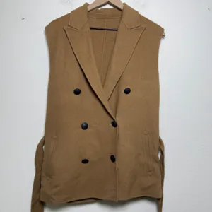 Rag‎ & Bone Women Pearson Vest Camel Wool Double Breasted Belted Sleeveless Coat thumbnail 2