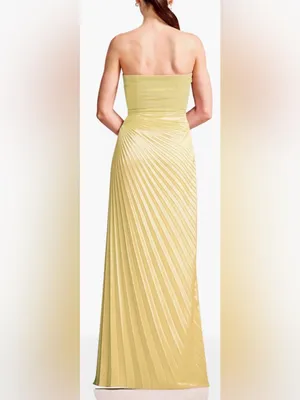NEW Dress The Population Kinley Accordion Pleat Strapless Evening Gown Sz XXL thumbnail 2
