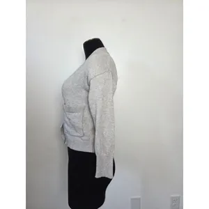 Poof Gray Cardigan Sweater Short Cozy Soft Academia Preppy Twee Old Money Small thumbnail 3