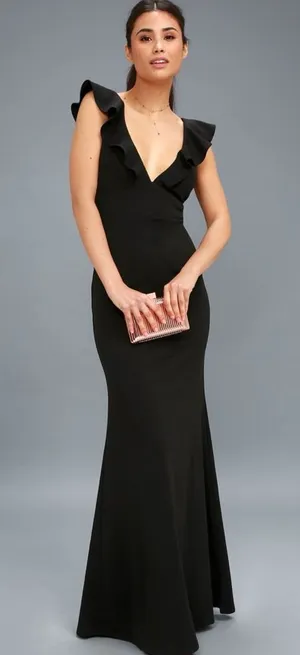 Lulus Perfect Opportunity Black Maxi Dress in Black, Size XL NEW w/Tag thumbnail 1