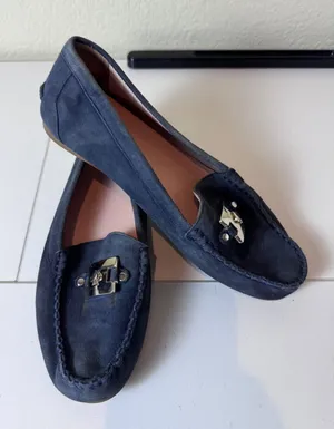 Kate Spade Carmen Driving‎ Moccasins Women Size 6 Blue Suede Loafers Minimalist thumbnail 1