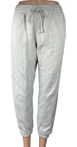 Aritzia TNA Cozy Gray Fleece Elastic Waist Pull On Crop Jogger Sweat Pants Sz M thumbnail 1