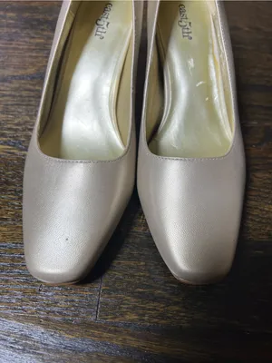 East 5th Women’s 7 Wide Champagne Slip-On Dress Pumps Square Toe Block Heel thumbnail 3