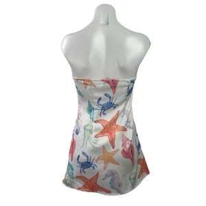 Cider Under The Sea Aquatic Strapless Tube Bandeau A Line Mini Dress Size XS thumbnail 3