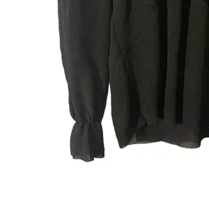 Zara Black Layered Ruffled Detail Dressy Long Sleeve Blouse Women Sz S thumbnail 5