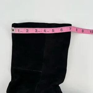 ALDO Black Leather Round Toe gold buckle Pull On Mid Calf Boots Women’s Size 10 thumbnail 5