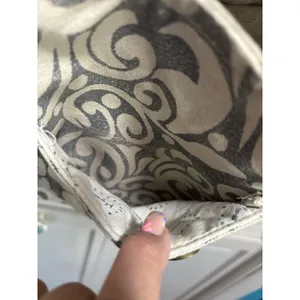 Myra Hair On Cowhide Leather Canvas Paisley Shoulder‎ Bag Boho Gray/Tan thumbnail 8