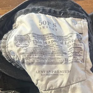Levi Strauss 501 Jeans Black Distressed Button Fly Women's‎ Size Small Casual thumbnail 9