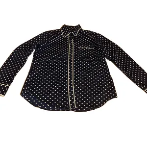 Lauren Ralph Lauren Navy Blue W/White Polka Dots Button Down Shirt (M) thumbnail 8