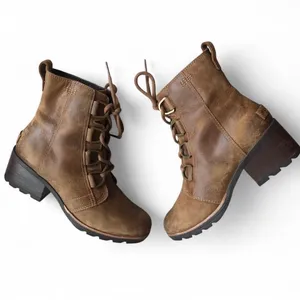 Sorel Womens Size 8 Brown Suede Lace Up Ankle Fashion Boots Bootie thumbnail 6