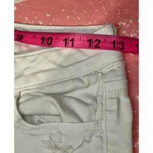 American Eagle jeans Size 00 White Stretch Denim Distressed Ripped Classic thumbnail 10