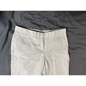 Gap Perfect Trousers Capri Cropped‎ Pants Size 4R Cream Gray Pockets Flat Front thumbnail 3