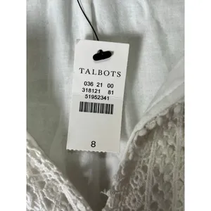 Talbots Pintucked Tiered Hem Cotton Gauze Embroidered Lace Maxi Dress Size 8 New thumbnail 8