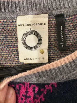 Anthropologie Akemi + Kin Kaleidoscope short-sleeve gray sweater dress gray S M thumbnail 5