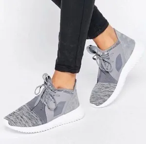 Adidas Originals Tubular Defiant Gray Marl Knit Suede Womens Sneakers Size 9 thumbnail 1
