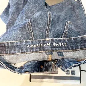 American Eagle Curvy Mid Rise Stovepipe Straight Leg Dark Wash Jeans Blue 10 thumbnail 3