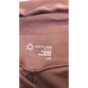 OFFLINE by Aerie Real Me High Rise Flare Leggings Brown Ruched V-Front Large thumbnail 5
