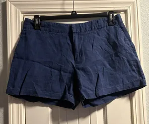 Willi‎ Smith Linen Shorts Women 10 Navy Blue Flat Front Casual Summer Coastal thumbnail 1