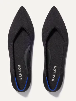 Rothy's The Point II Black Flats Pointed Toe In Love Insole Ballet Flats 6.5 thumbnail 1