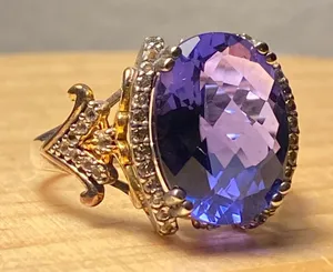 Victoria Wieck 10.58ctw Color Change Fluorite & White Topaz Ring 925 SS Sz‎ 10 thumbnail 1