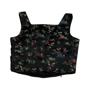 Vintage Rampage Lace Up Corset Top Floral Embroidered Y2K Renfaire WhimsyGoth thumbnail 7
