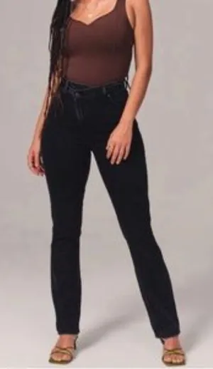 Abercrombie & Fitch Black The 90s Straight Ultra High‎ Rise Jeans thumbnail 1