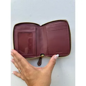 NWOT Coach CH389 Signature Jacquard Pebble Leather Trim Small Zip Around Wallet thumbnail 4