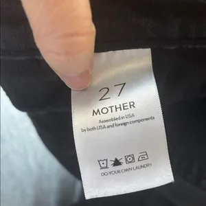 MOTHER women’s distressed black jeans “Hustler Ankle Fray” style thumbnail 4