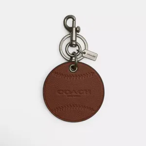 Coach NYC Baseball Keyring fob/ brown leather thumbnail 3