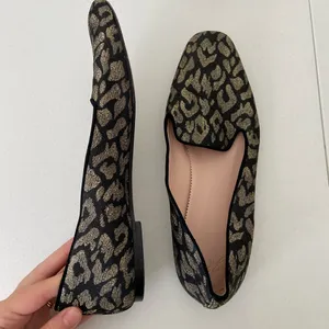 J. Crew women’s metallic leopard smoking slippers‎ loafers shoes size 10 thumbnail 4