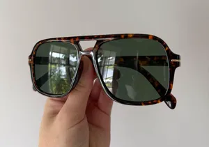 Tortoise Shell Sunglasses with Green Lenses Brown thumbnail 1