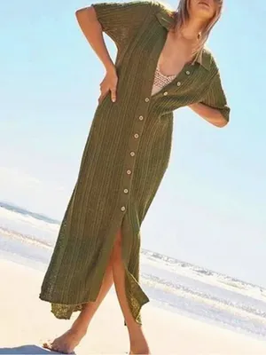 Free People Beach Riding Waves Knit Longline Cardigan Sweater Dress Size Medium thumbnail 1