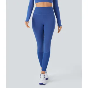 Halara SoftlyZero SoCinched Tummy Control Perforated 7/8 Leggings Beau Blue S thumbnail 6