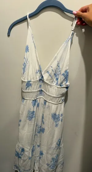 Ocean Drive white and blue V-neck beach dress thumbnail 1