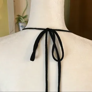 I.N. San Francisco cocktail dress size 3 Ties around neck pleats black blue thumbnail 3