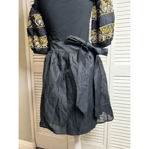 Club Monaco Claire Black Silk/Linen Blend Wrap Skirt, Sz Medium NWT $109 retail thumbnail 7