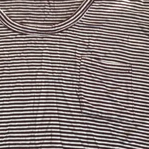 Brandy Melville Striped Burgundy Tee thumbnail 2