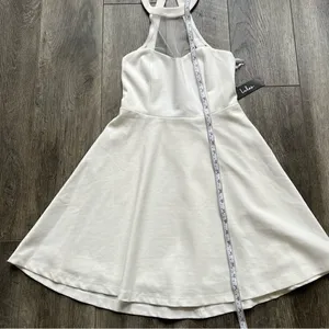 NWT Lulu's White Mesh Light and Grace Halter Skater Dress Size Medium thumbnail 9