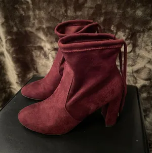 Velvet High Heels Red Size 6 thumbnail 1