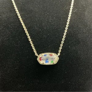 NWT Kendra Scott Gold Adjustable Lariat Necklace Clear Star Confetti thumbnail 2