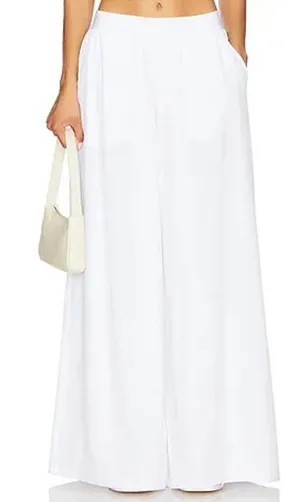 Alo Yoga White Mesh Mirage Wide Leg Athleisure Lounge Pants Size Small thumbnail 1