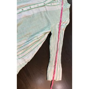 April Cornell Striped Button Down Tunic‎ Top Boho Gauze Womens S Semi Sheer READ thumbnail 8
