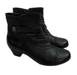 *Rockport by Cobb Hill Abbott Panel Ankle Boots Size 7.5 Black Leather Comfort thumbnail 1